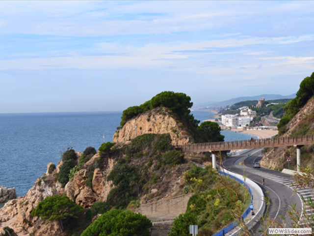 The hilly coastal road to Barcelona